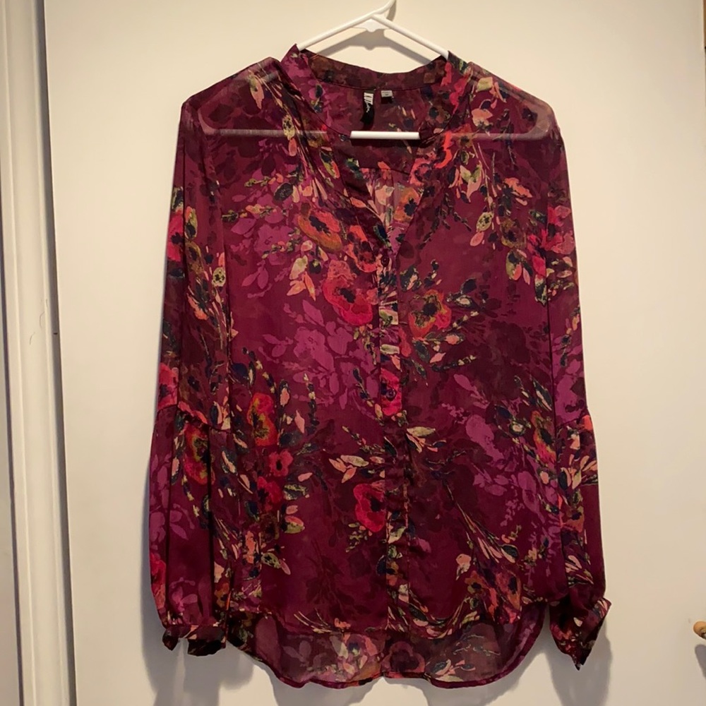 Sheer floral blouse